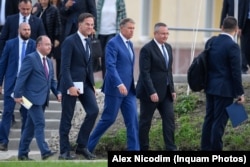 Vizita premierului Olandei Mark Rutte la Cincu, alături de președintele Klaus Iohannis și premierul Nicolae Ciucă.