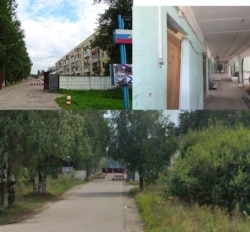 Войсковая часть 14118: въезд, казармы во время ремонта (фото с сайта kopeika.org и pasmi.ru), снимок въезда в часть сервиса Google Street View