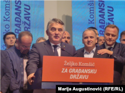 Željko Komšić na pres-konferenciji u izbornoj noći, 2. oktobra 2022.