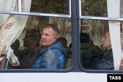 Мобилизованные в автобусе в Москве. Россия, сентябрь 2022 года