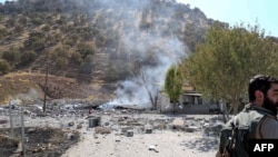 تصویری از حملات جمهوری اسلامی به یک کمپ نیروهای سیاسی کردستان در نزدیکی سلیمانیه