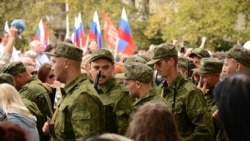 Митинг, посвященный проводам российских военнослужащих на войну против Украины. Севастополь, 27 сентября 2022 года