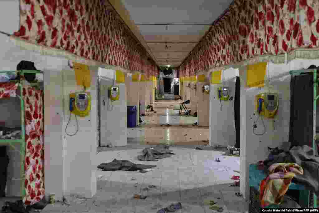 A photo released on October 16&nbsp; by&nbsp;the Iranian Mizan News Agency shows a corridor inside Tehran&#39;s Evin prison after deadly violence at the facility.&nbsp;