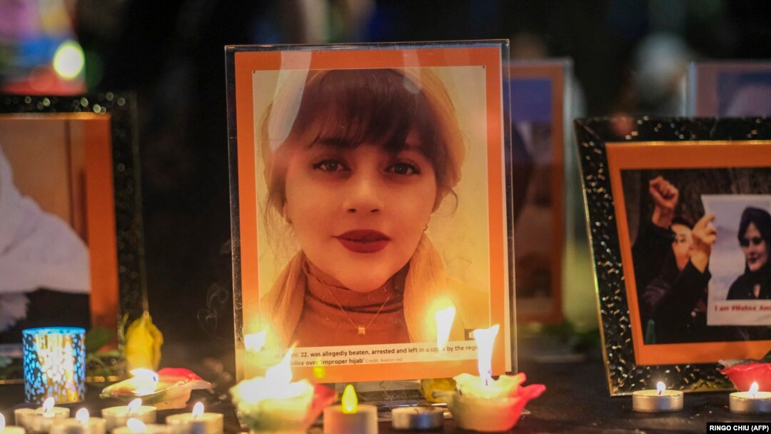 Mahsa Amini, 22, died in police custody in September 2022 after allegedly wearing a head scarf improperly. Her death sparked international protests against the hard-line clerical regime. 