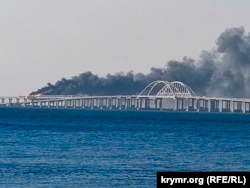 Пожар на Керченском мосту 8 октября 2022 года