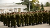 Митинг, посвященный проводам российских военнослужащих 47-й мотострелковой дивизии на войну, Севастополь, 27 сентября 2022 г.