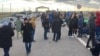 Russians wait to cross into Kazakhstan at the Zhanibek border crossing on Septembr 29. 