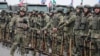 Pripadnici snaga Čečečenske Republike u stroju povodom 70. rođendana predsednika Rusije Vladimira Putina, Grozni, 7. oktobar 2022.