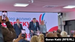 Milorad Dodik, candidatul Alianței Social-Democraților Independenți, în campanie electorală la Banja Luka, 2 octombrie 2022