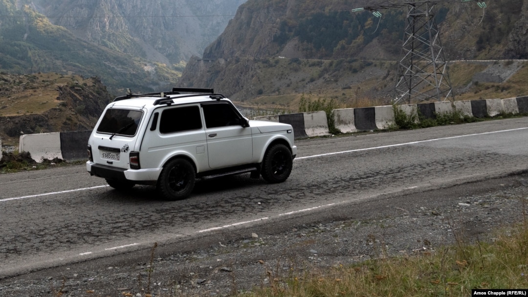 Many Russians are making their way to Georgia via the Kazbegi border crossing in the Caucasus Mountains