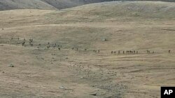 A YouTube footage released by Armenian Defense Ministry on September 13, 2022, shows Azerbaijanian servicemen crossing the Armenian-Azerbaijani border and approaching the Armenian positions.
