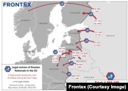 Mobilizarea anunțată de Vladimir Putin a dus la creșterea cu 30% a numărului de cetățeni ruși care au intrat în UE, în primele zile de la semnarea decretului.