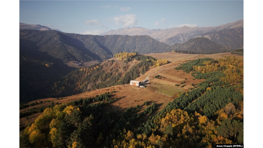The family home of Tinatin Ididze on an isolated ridge on the edge of Omalo.