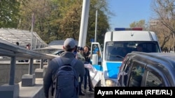 The activists were detained near the Russian consulate in Almaty on October 12. 