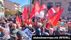 Протестът срещу откриването на българския клуб в Охрид, 7 октомври 2022 г.