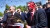 A video in May showed Russia's ambassador to Poland, Sergei Andreyev (right) being doused with red paint by participants of a protest against Russia's invasion of Ukraine during his attempt to lay flowers at a cemetery in Warsaw.