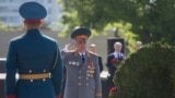Liderul transnistrean Vadim Krasnoselski la ceremonia de depunere de coroane de Ziua Victoriei, Tiraspol, 9 mai 2022