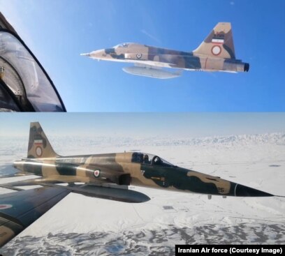 تمرین پروازی فرمانده پایگاه حبیبی و جانشین او، برفراز مناطق مرزی با افغانستان در اسفند ۱۳۹۸