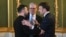 Ukrainian President Volodymyr Zelenskyy (left), talks with British Prime Minister Keir Starmer (middle) and French President Emmanuel Macron at a summit in London on March 2. 