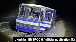 موتری که در اودسا به تاریخ ١٩ دسمبر هدف حملۀ روسیه قرار گرفت 