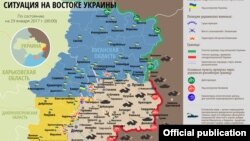 Карта боевых действий на Востоке Украины по состоянию на 29 января 2017 года