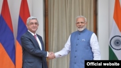 Встреча президента Армении Сержа Саргсяна и премьер-министра Индии Нарендры Моди, 3 ноября 2017 г.