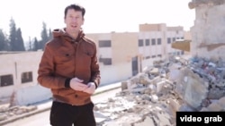 A screen shot of British hostage John Cantlie in a video issued by Islamic State