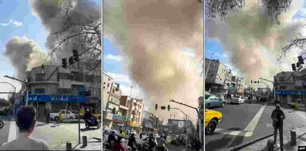 Іран – выбухі ў Тэгеране. Фота з сацыяльных сетак 28 лютага 2026, вэрыфікаваныя камандамі AFPTV у Парыжы