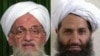 "Әл-Қайда" террор ұйымы басшысы Айман әз-Зауахири (сол жақта) мен "Талибан" басшысы мавлави Хайбатулла Ахундзада суретінен коллаж.