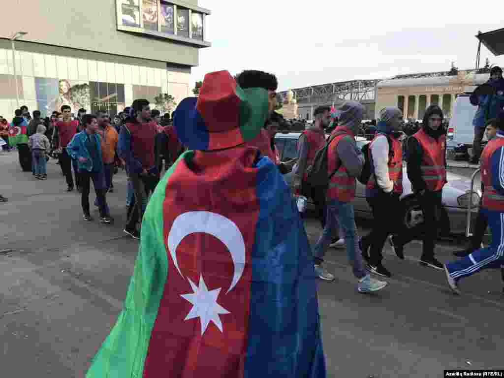 Azerbaijan -- local football fans before Azerbaijan-Germany tournament