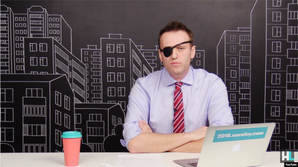 Russian oppositionactivist Aleksei Navalny says an attack on him with green disinfectant has left him almost blind in one eye.