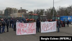 Protestul fermierilor din Chișinău, la care s-au alăturat cei din transport și HoReCa. 22 decembrie 2020