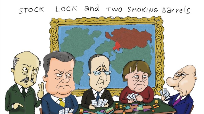 Карикатурийн тIом: Оьрсийн-Украинин кризис беламен сурташкахь  