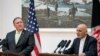 Afghan President Ashraf Ghani (right) and Secretary of State Mike Pompeo during a news conference at the Presidential Palace in Kabul in July.