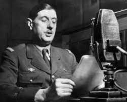 Generalul Charles de Gaulle, din exil, se adresează francezilor, Londra 1940