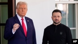 US President Donald Trump welcomes Ukrainian President Volodymyr Zelenskyy at the White House in Washington, Feb 28, 2025.