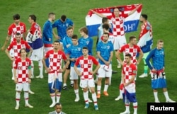 Игроки сборной Хорватии после финального матча.