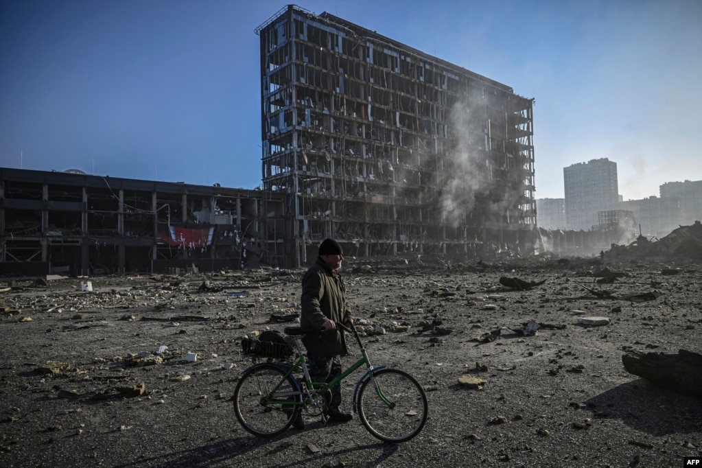 The Retroville shopping mall in a residential district of Kyiv was destroyed in a Russian missile attack on March 21. At least eight people were killed.