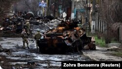 уништено руско оклопно возило надвор од Киев кон крајот на минатиот месец