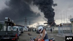Пожар в Одессе после ракетного удара утром в воскресенье