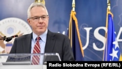 Ambasadori amerikan në Bosnje e Hercegovinë, Michael Murphy. 30 mars 2022. 