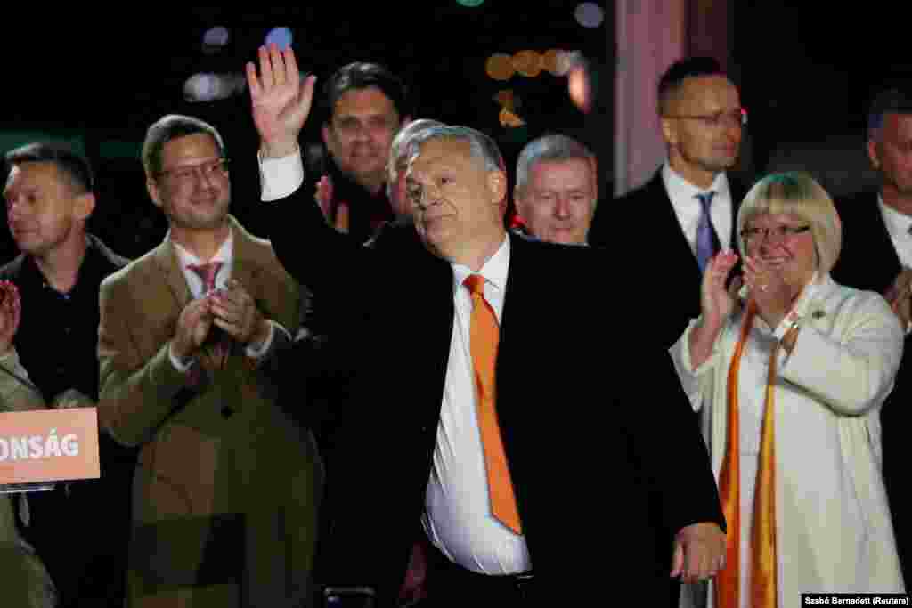 Orbán Viktor a Bálnában megrendezett eredményvárón április 3-án