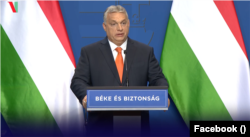 Orbán Viktor miniszterelnök nemzetközi sajtótájékoztatón Budapesten 2022. április 6-án