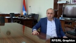 Armenia -- Hayk Khanumian is interviewed by RFE/RL, Stepanakert, April 4, 2022.