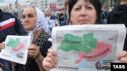Прихильниці проросійського сепаратизму на мітингу в Донецьку, фото 1 червня 2014 року
