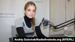 Євгенія Карр (Тимошенко) у студії Радіо Свобода