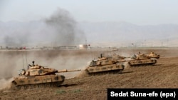 Турецкие танки на границе с Иракским Курдистаном. Апрель 2022 года.
