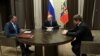 Президент РФ Владимир Путин на встрече с главой Чечни Рамзаном Кадыровым и главой Ингушетии Юнус-Беком Евкуровым, 17 сентября 2015 года, город Сочи 
