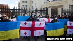 Митинг в Тбилиси в поддержку Украины