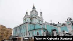 Biserica Sf. Andrei de la Kiev, care a fost vandalizată.15 noiembrie 2018